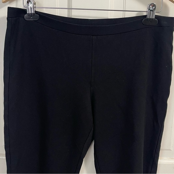 Eileen Fisher Ankle Zip Ponte Slim Pants Size Medium Pull On Elastic Waist Black - Picture 3 of 11